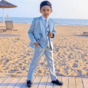 Milano Mayfair Boys Light Blue 5 Piece Slim Fit Suit